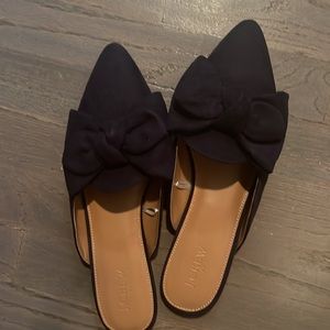 Jcrew Navy Bow Mules